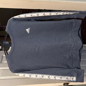 Adidas Navy Sweatshirt with White Logo Stripes
